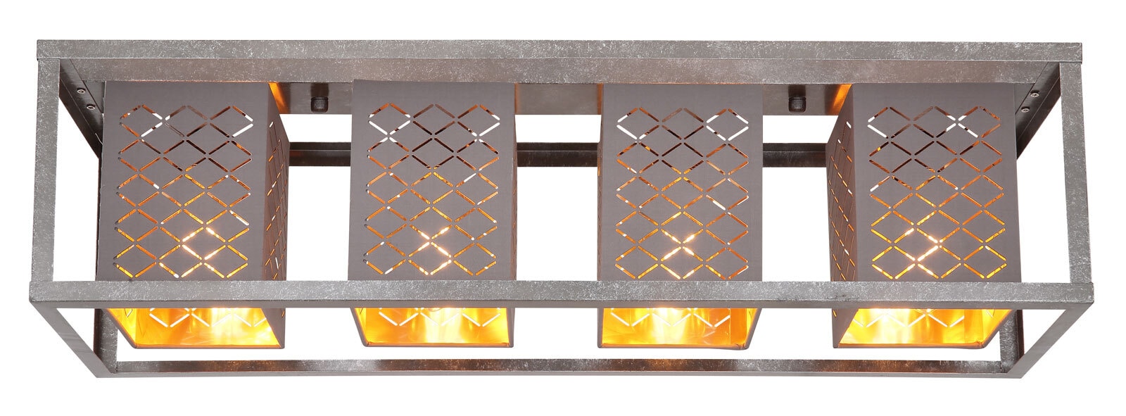THOMAS Deckenlampe silberfarben 15498-4D, B/H/T: 75 x 22,5 x 20 cm, Textil, Metall