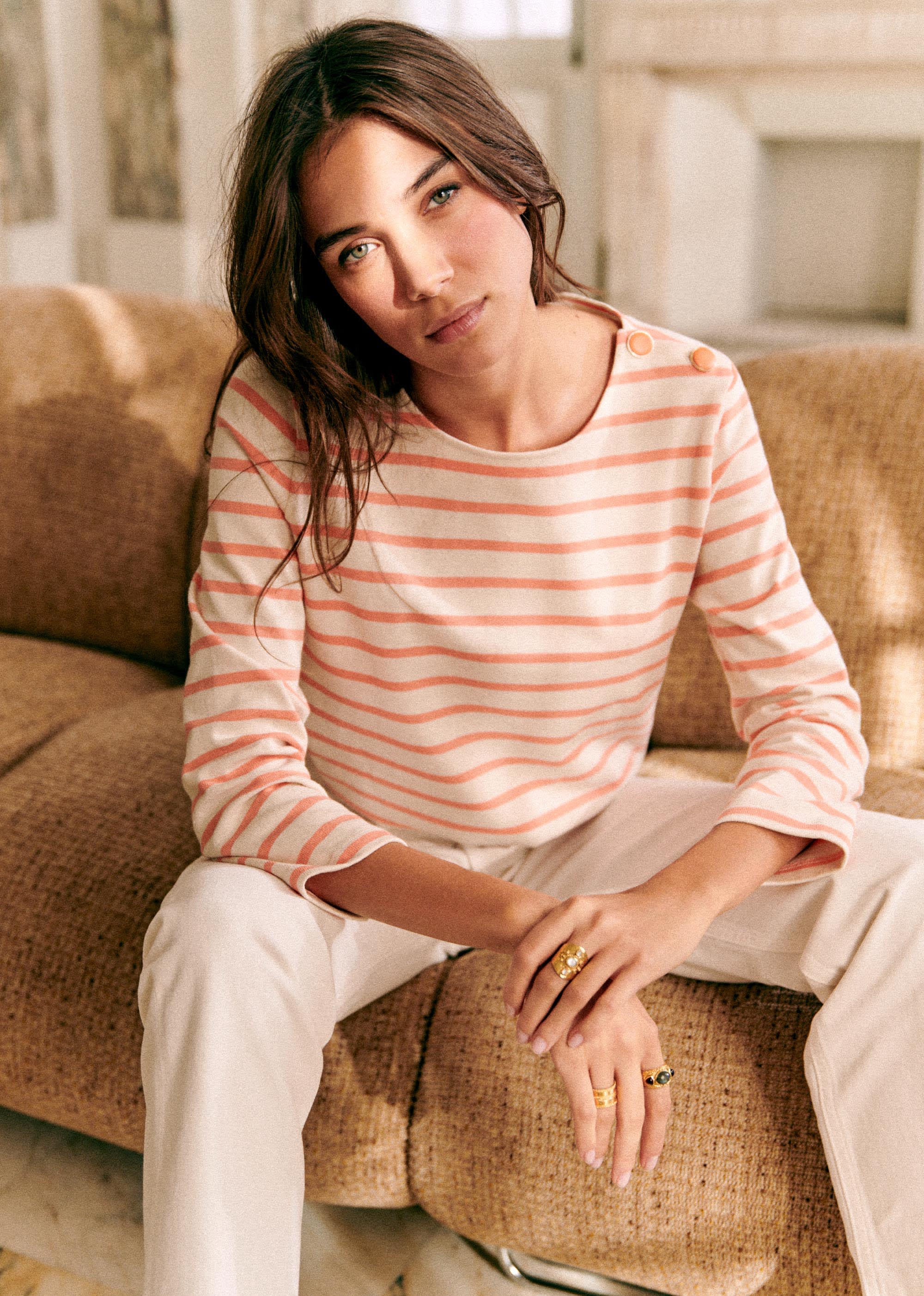 Marinière Colette - Ecru / Melon - E-SHOP/SWEATS & MARINIÈRES Marinières 5905762