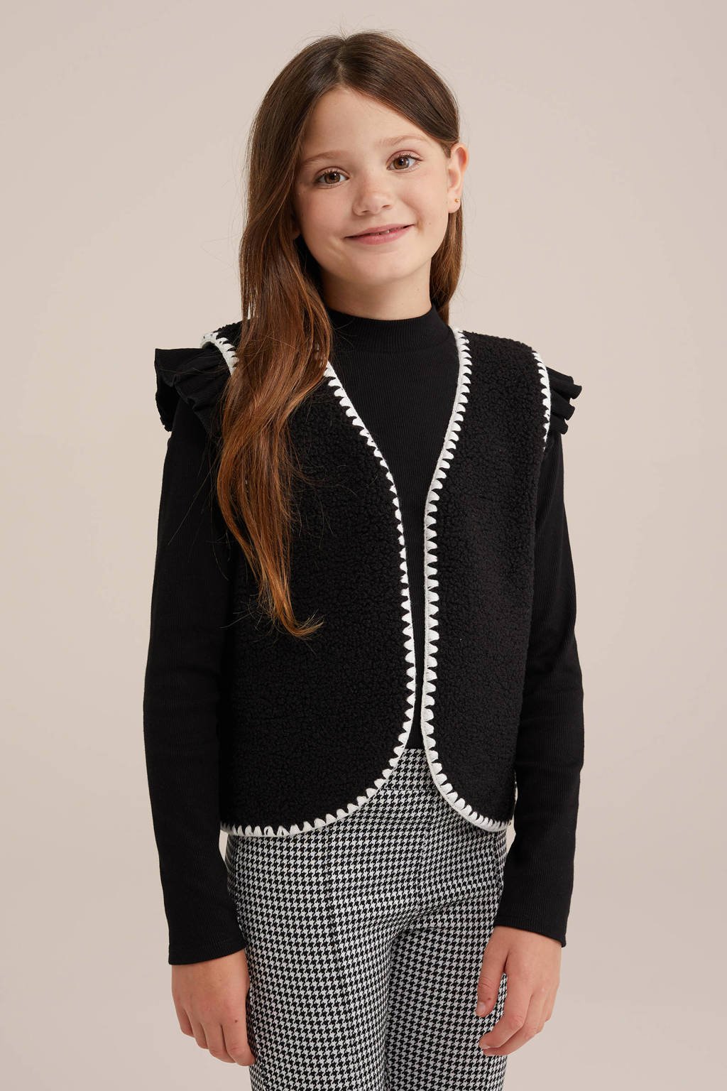 WE Fashion gilet zwart/wit