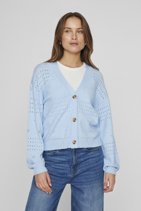 Vila blauwe dames vest