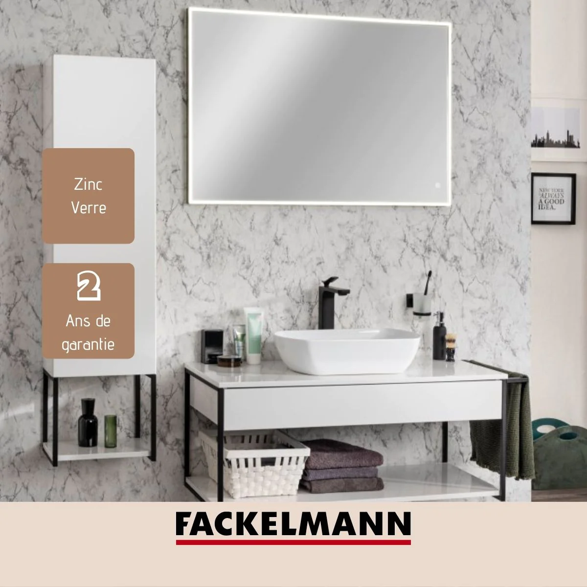 Distributeur de savon noir mat New York Fackelmann