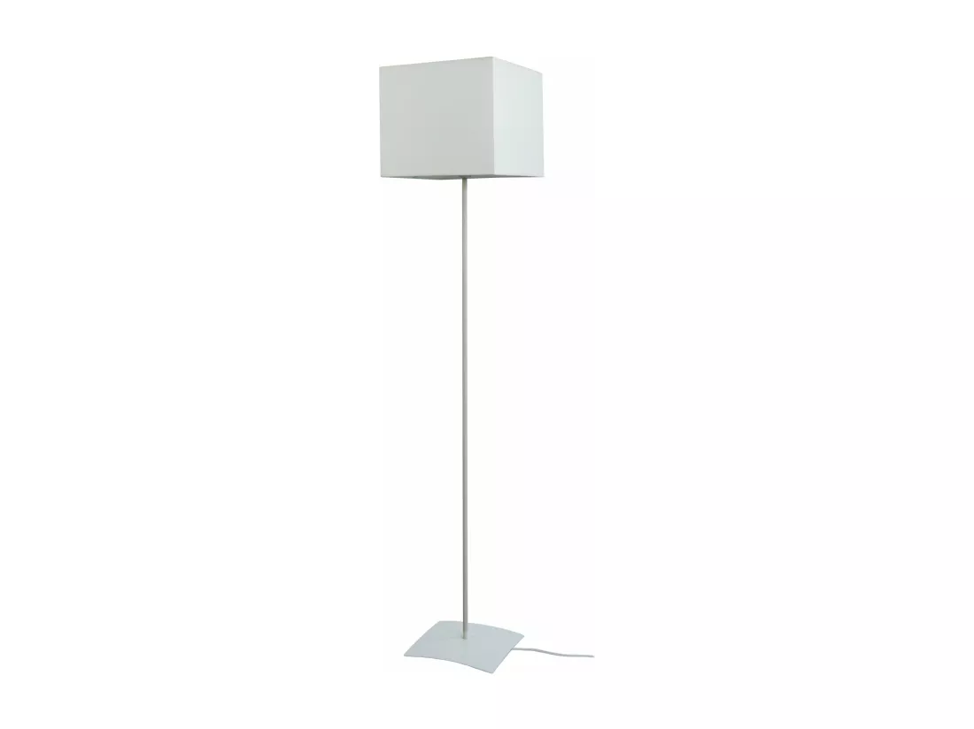 Lampadaire base carré métal  ivoire 30 cm.