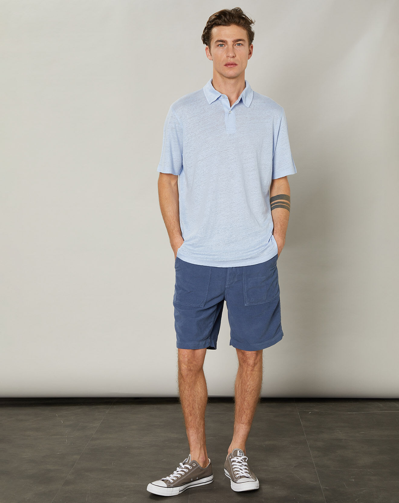 Hartford Polo 100% Lin bleu ciel
