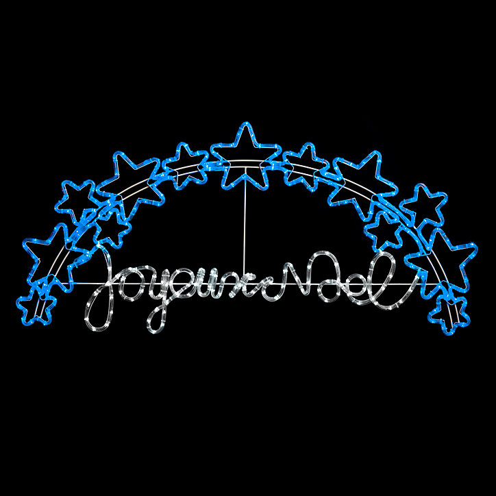 Décoration de noël lumineuse extérieure pancarte joyeux noël à suspendre L. 134 x H. 61 cm