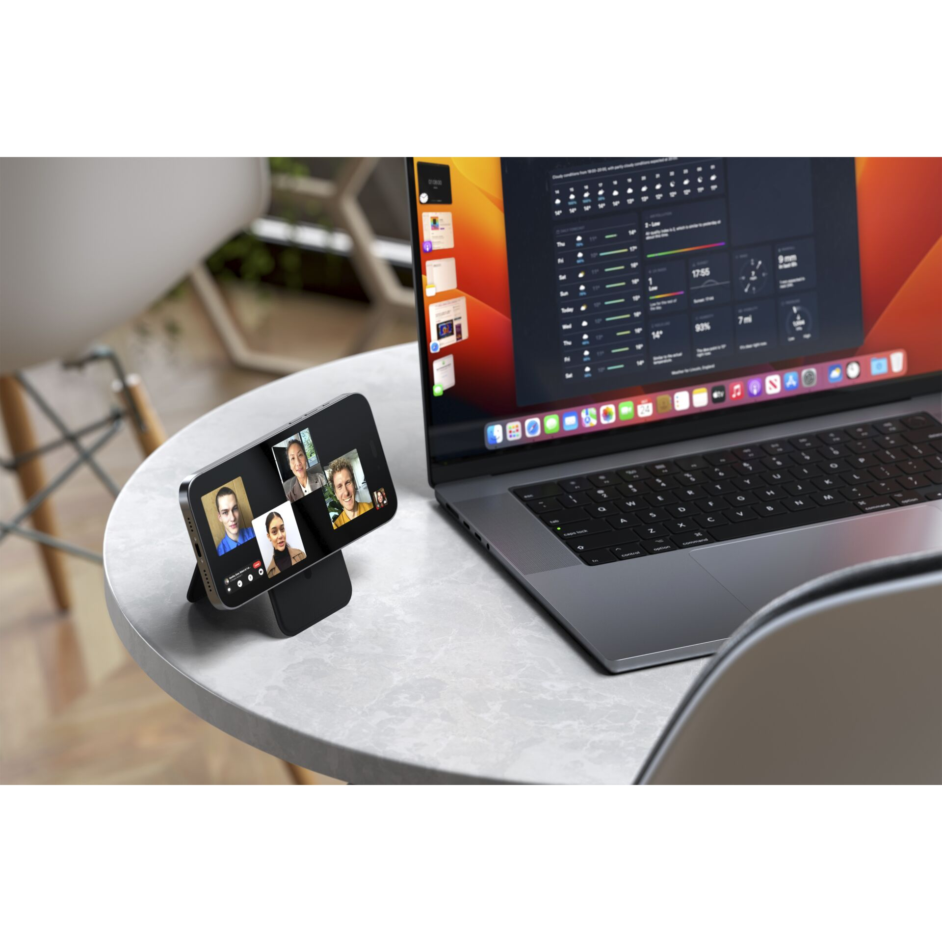 Magnetische MagSafe iPhone Vegan Leder Wallet Kreditkarten Halterung   Kickstand Aufsteller (ST-VLWK) - Schwarz