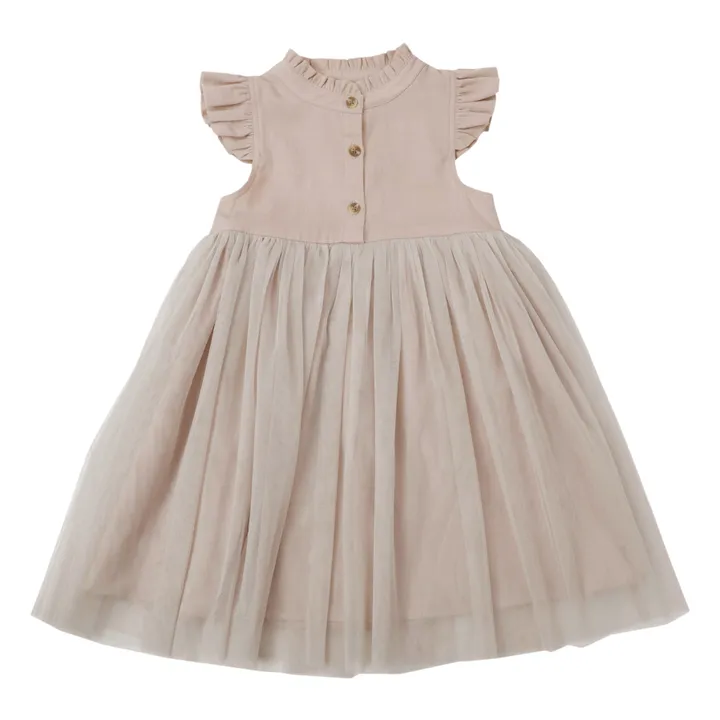 Donsje Robe en coton et tulle Fleurance | Rose pâle