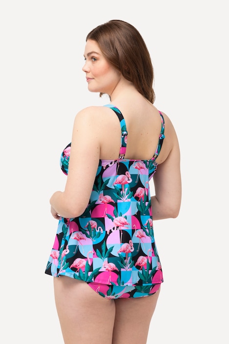 Tankini, Flamingos, Softcups, Träger verstellbar
