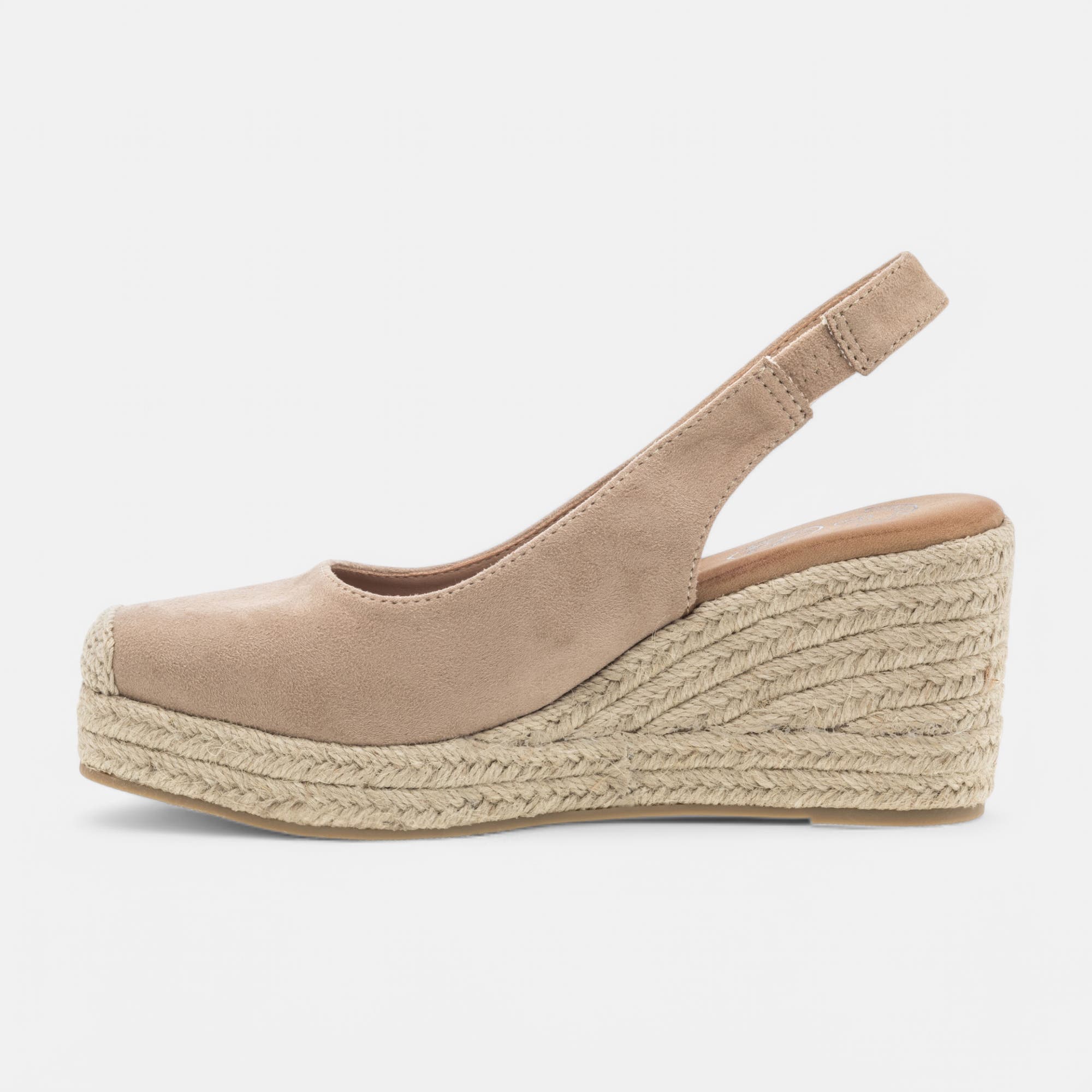 Espadrilles à talon compensé Femme beige