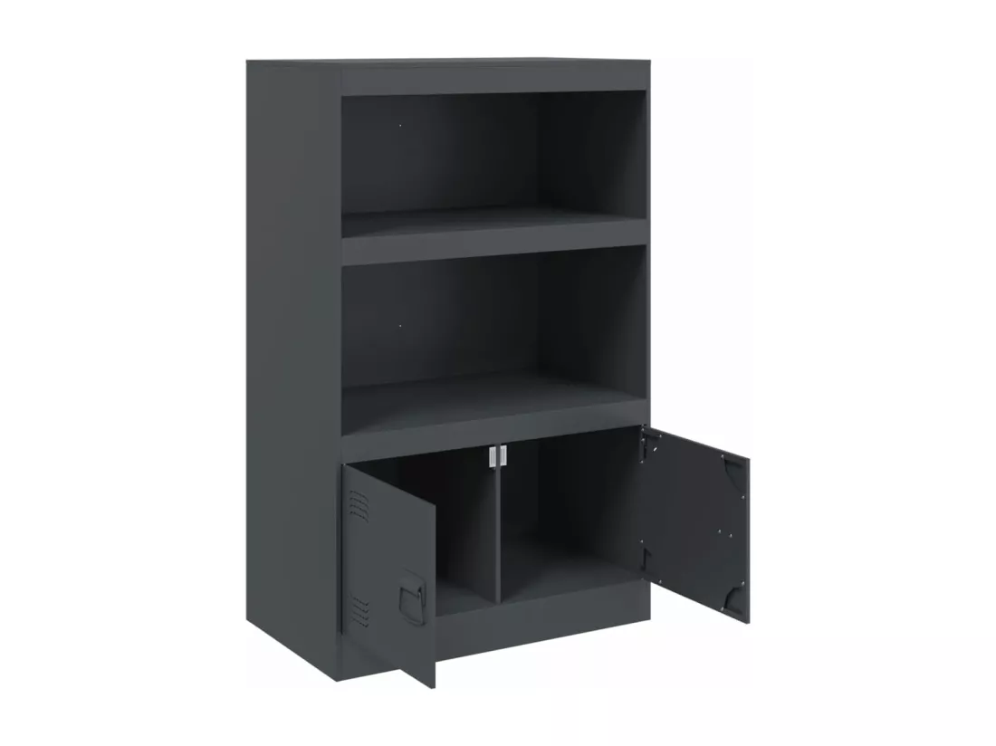 Buffet anthracite 67x39x107 cm acier