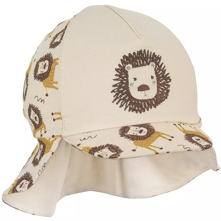 Sterntaler Schirmmütze mit Nackenschutz Löwe beige