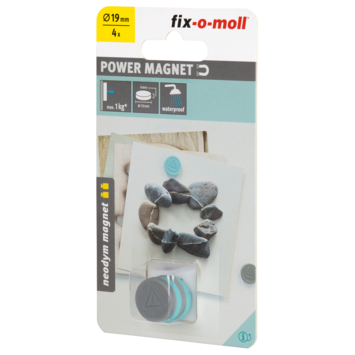 Magneet schijfje Neodymium silicium 19mm hoogte 4mm 4 stuks