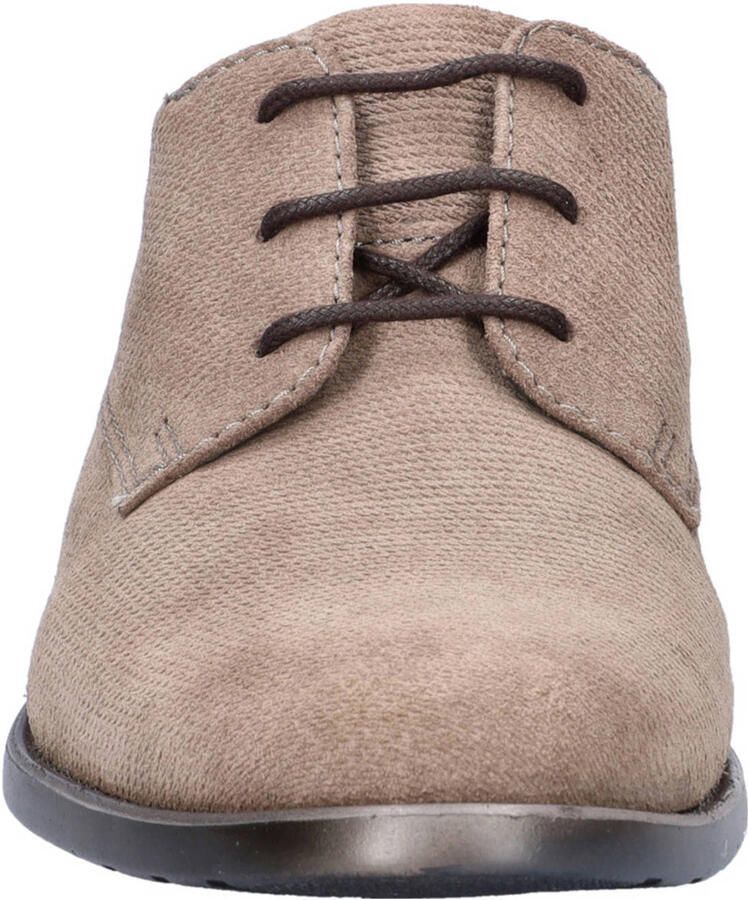 Bugatti suède veterschoenen taupe cognac