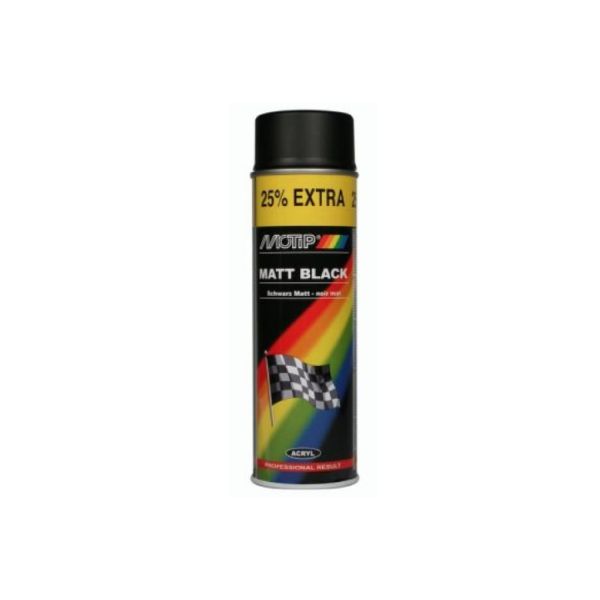Motip Tinta Secag. Rápid. Acril. Preto Meio Brilho 500ml Ral 9005
