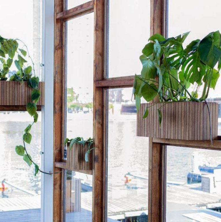Squarely Copenhagen GrowWIDE plantenbak incl waterreservoir 60x22vdonker eiken
