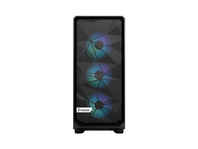 Fractal Design Meshify 2 Compact Lite - Mid tower - ATX - sidepanel med vindue (hærdet glas) - ingen strømforsyning (ATX) - sort TG-lystone - USB/Lyd
