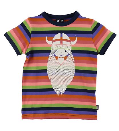 Danefæ T-Shirt - Dane Rainbow Ringer - Gartenzwerg Freja