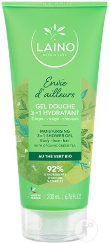 Laino Envie D'Ailleurs Gel Douche 3en1 Au Thé Vert Bio Corps/Cheveux/Visage Tube 200ml