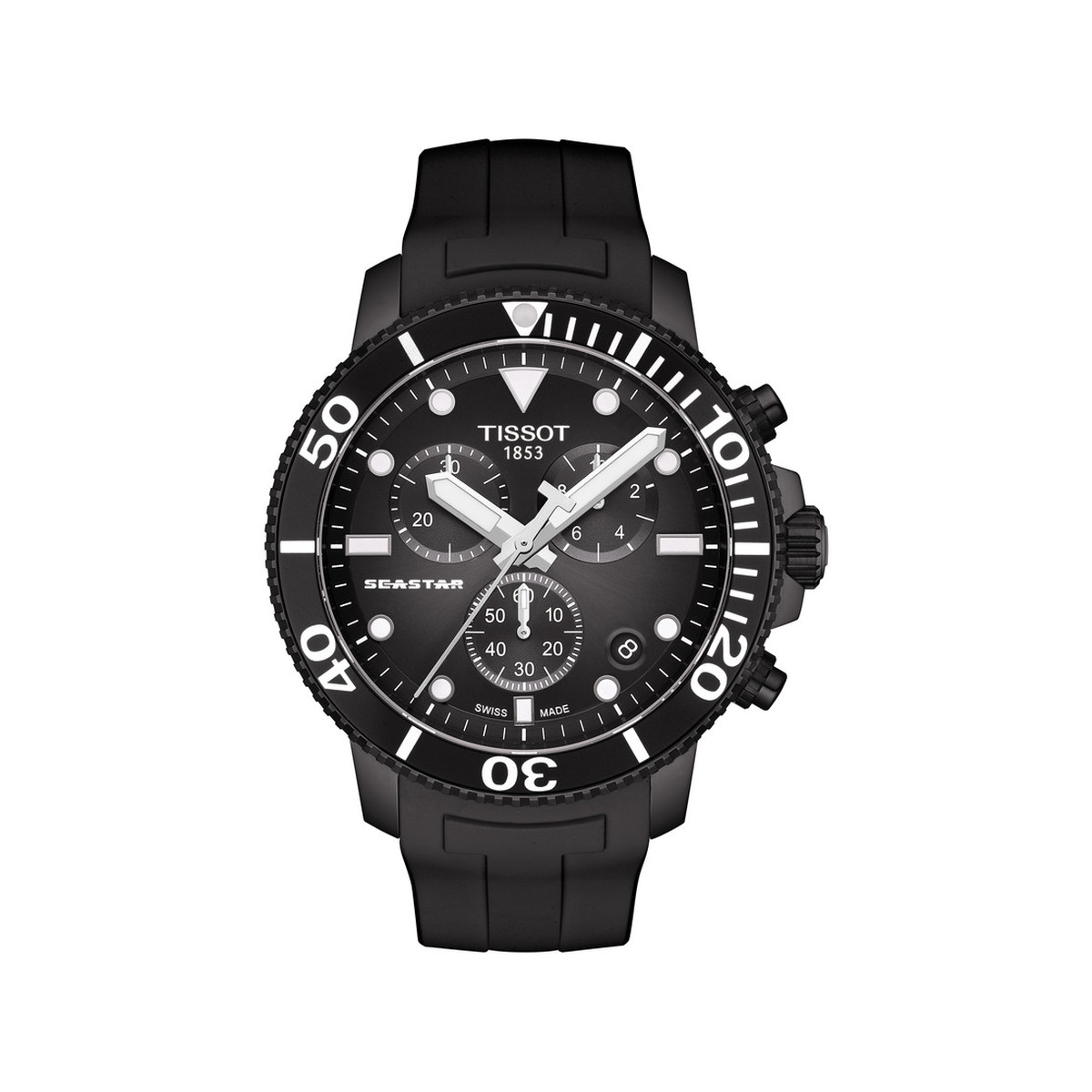 Montre Tissot homme caoutchouc noir