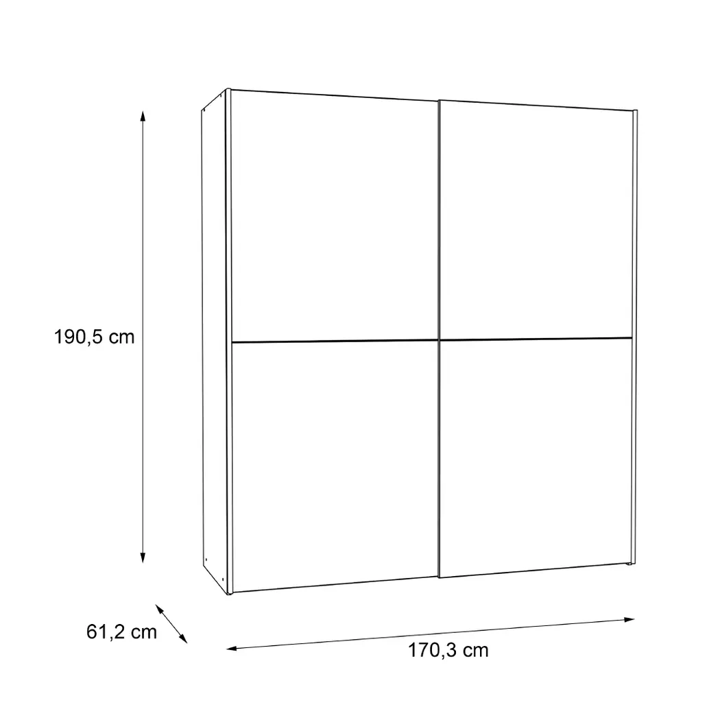 Schwebetürenschrank Dederik 170 x 200 cm