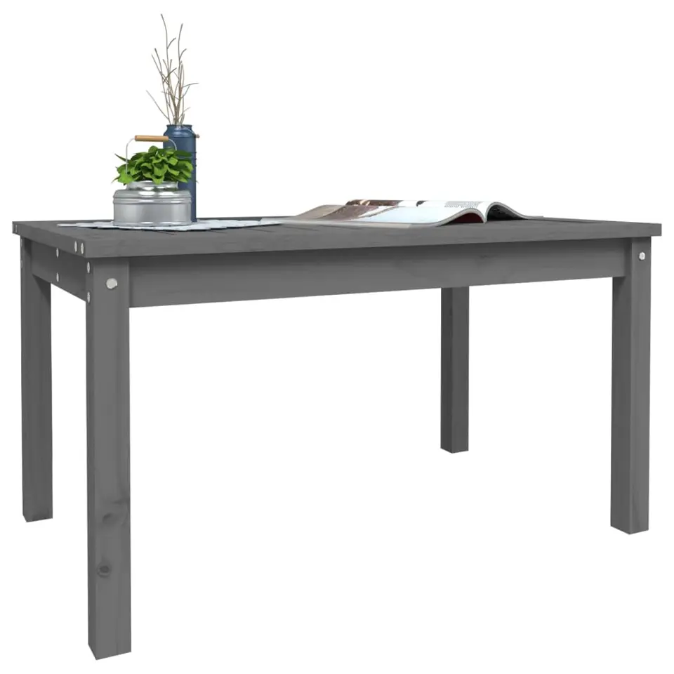 vidaXL - Tuintafel - Grijs - Massief grenenhout - 82.5 x 50.5 x 45 cm