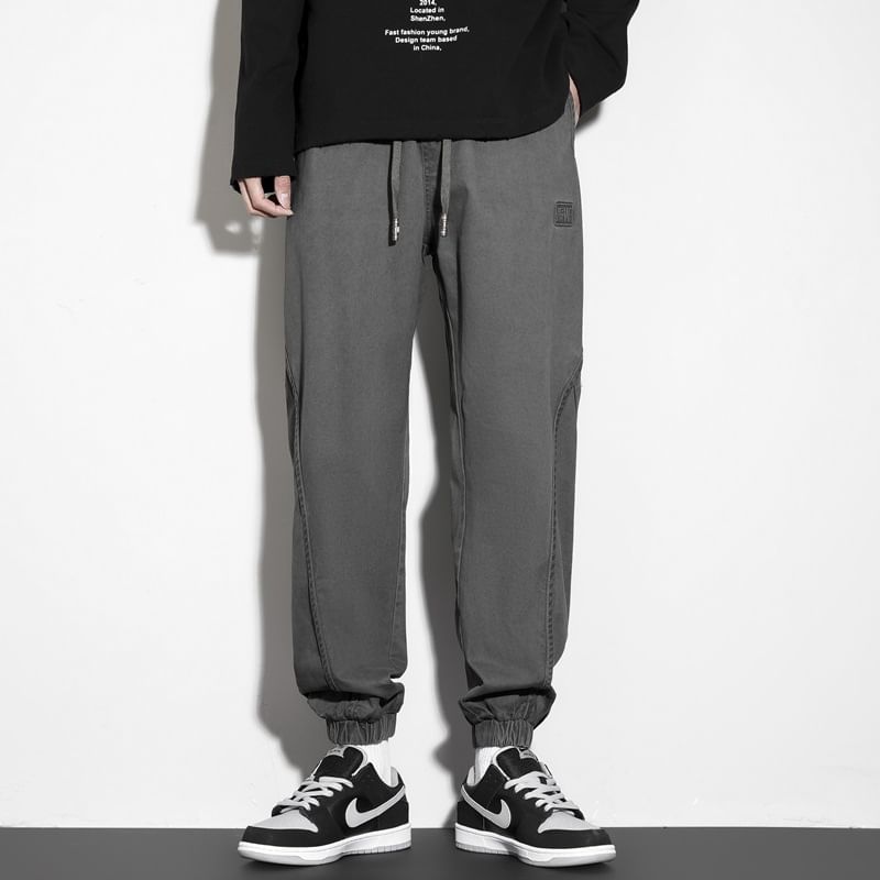 Hushgrain - Effen cropped harem-joggingbroek met trekkoord in de taille