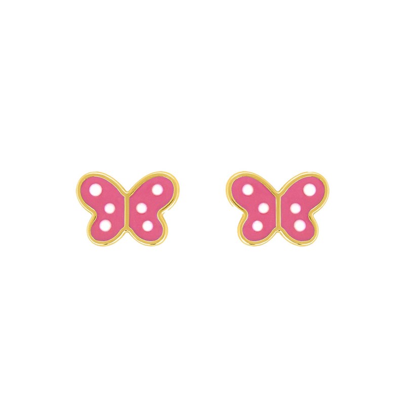 Boucles d'oreilles enfant - Or 18 Carats - Papillon