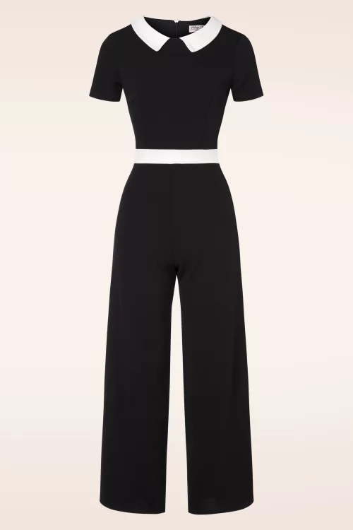 Vintage Chic for Topvintage Caro jumpsuit in zwart en wit