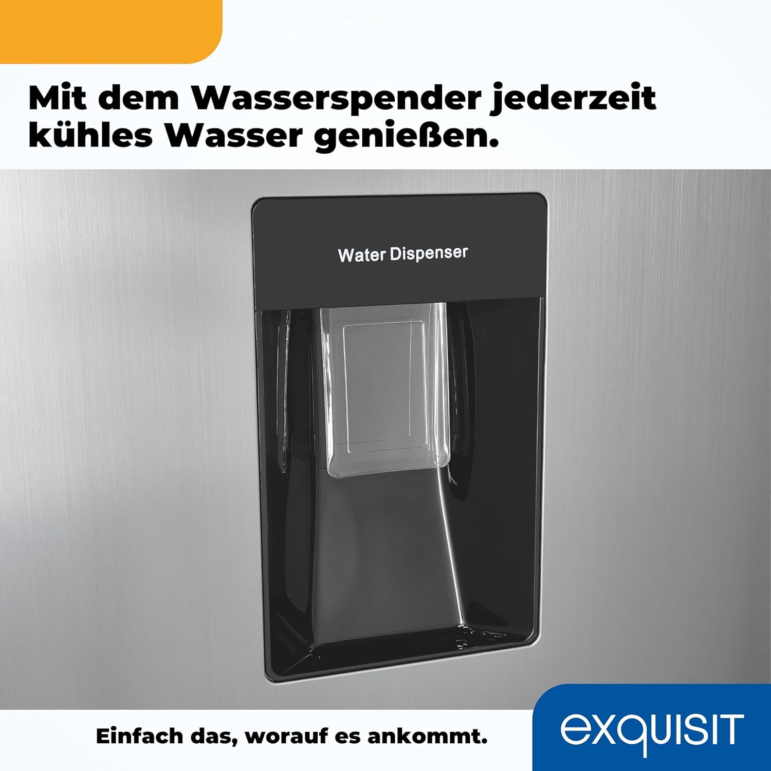 Exquisit Kühl-Gefrierkombination KGC265-70-NF-WS-040C inoxlook | 251 L Volumen | Kühl Gefrierkombination No-frost | Wasserspender | Kühlgefrierkombination freistehend