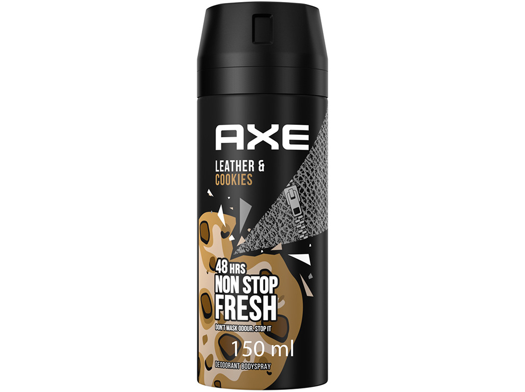 DESODORIZANTE AXE HOMEM SPRAY LEATHER COOKIES 150ML
