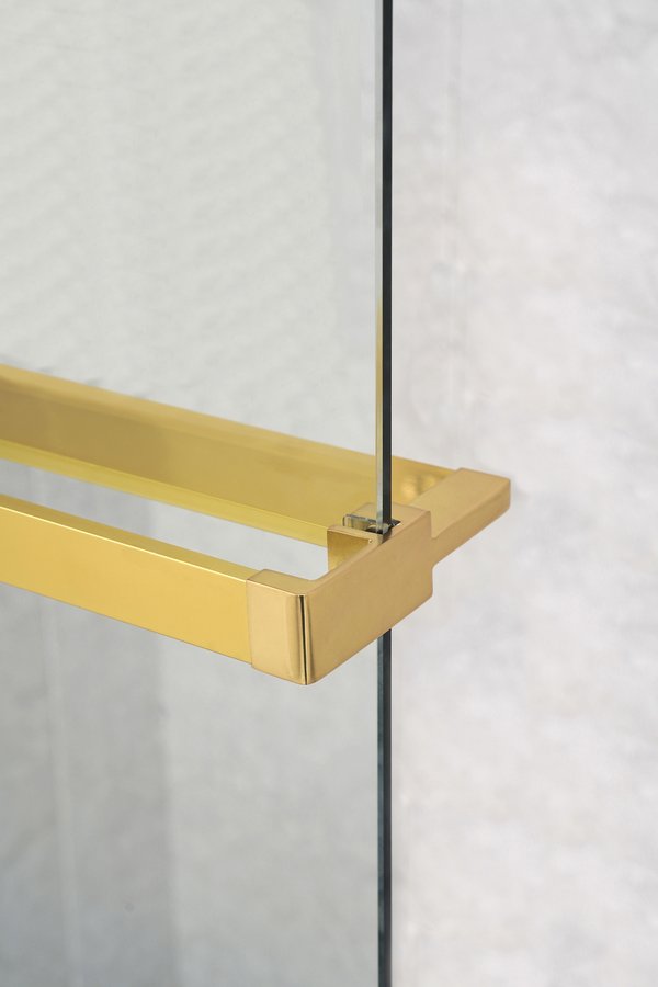 Sapho Shelf handdoekhouder en planchet voor douchewand goud mat
