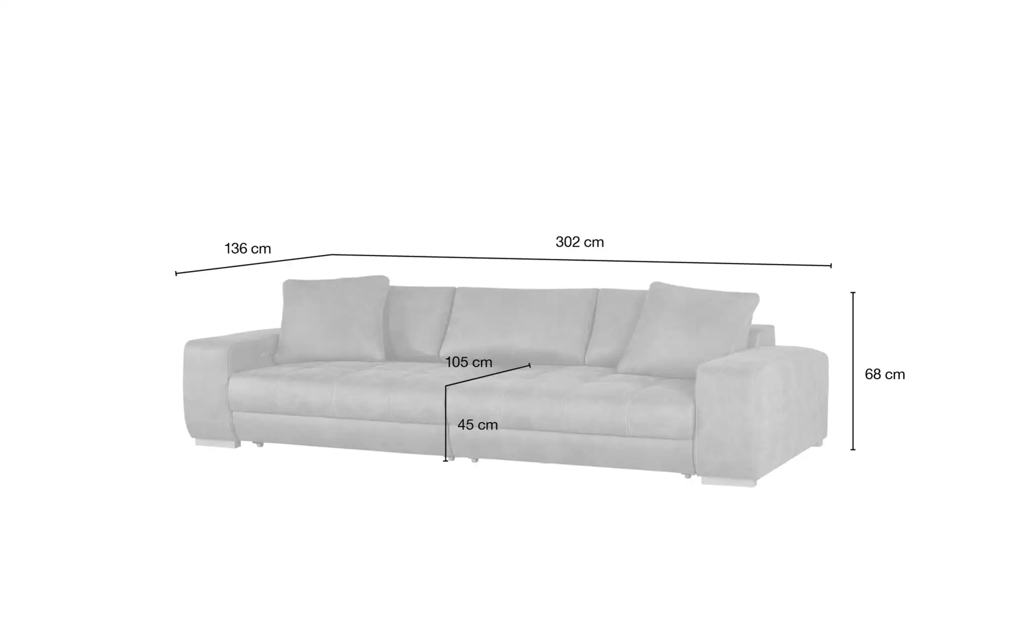 bobb Big Sofa cognac - Microfaser Caro