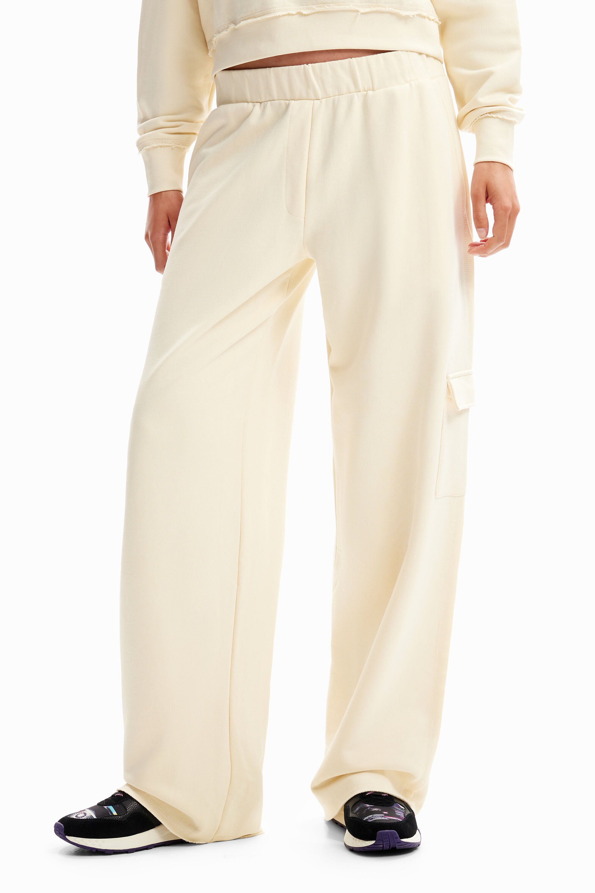 Pantalon cargo wide leg