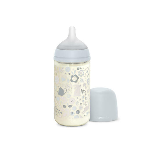Biberon verre 240ml tétine SXPro M Wonderland Bleu - SUAVINEX
