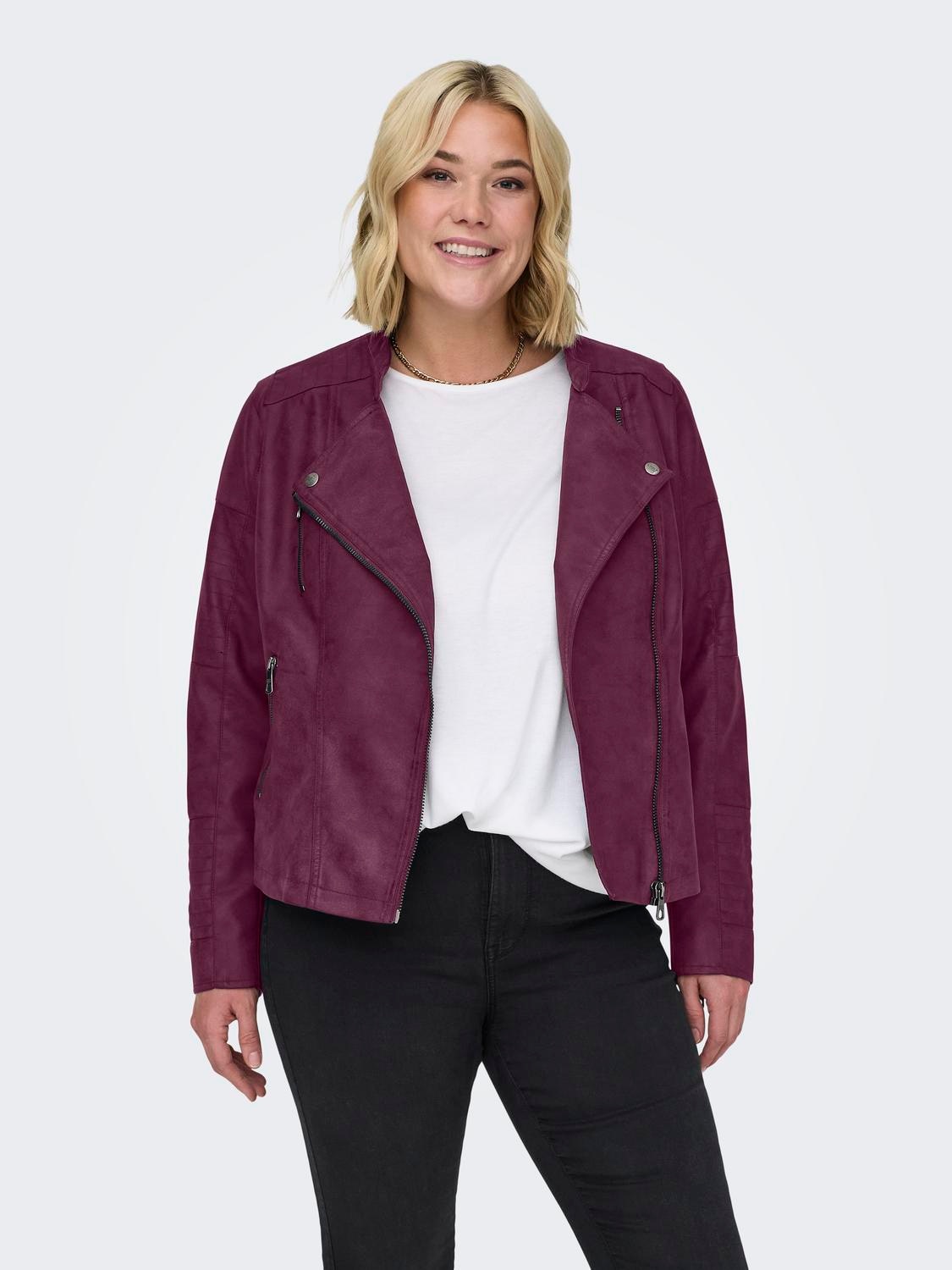 ONLY CARMAKOMA Lederimitatjacke »CARAVANA FAUX LEATHER BIKER OTW« mit Biker-Details