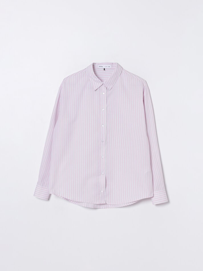 Camisa de popeline de manga comprida - Tons de rosa