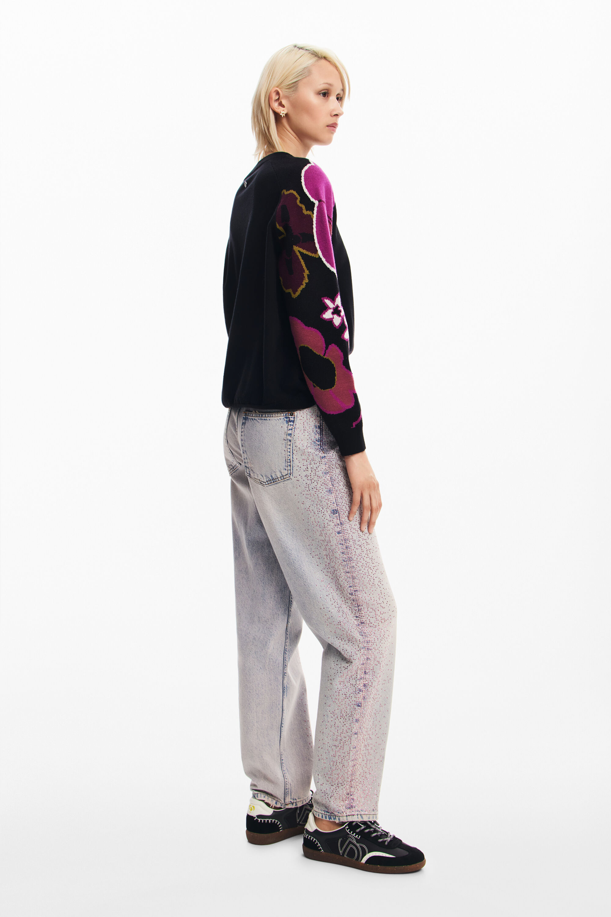 Camisa floral com mangas