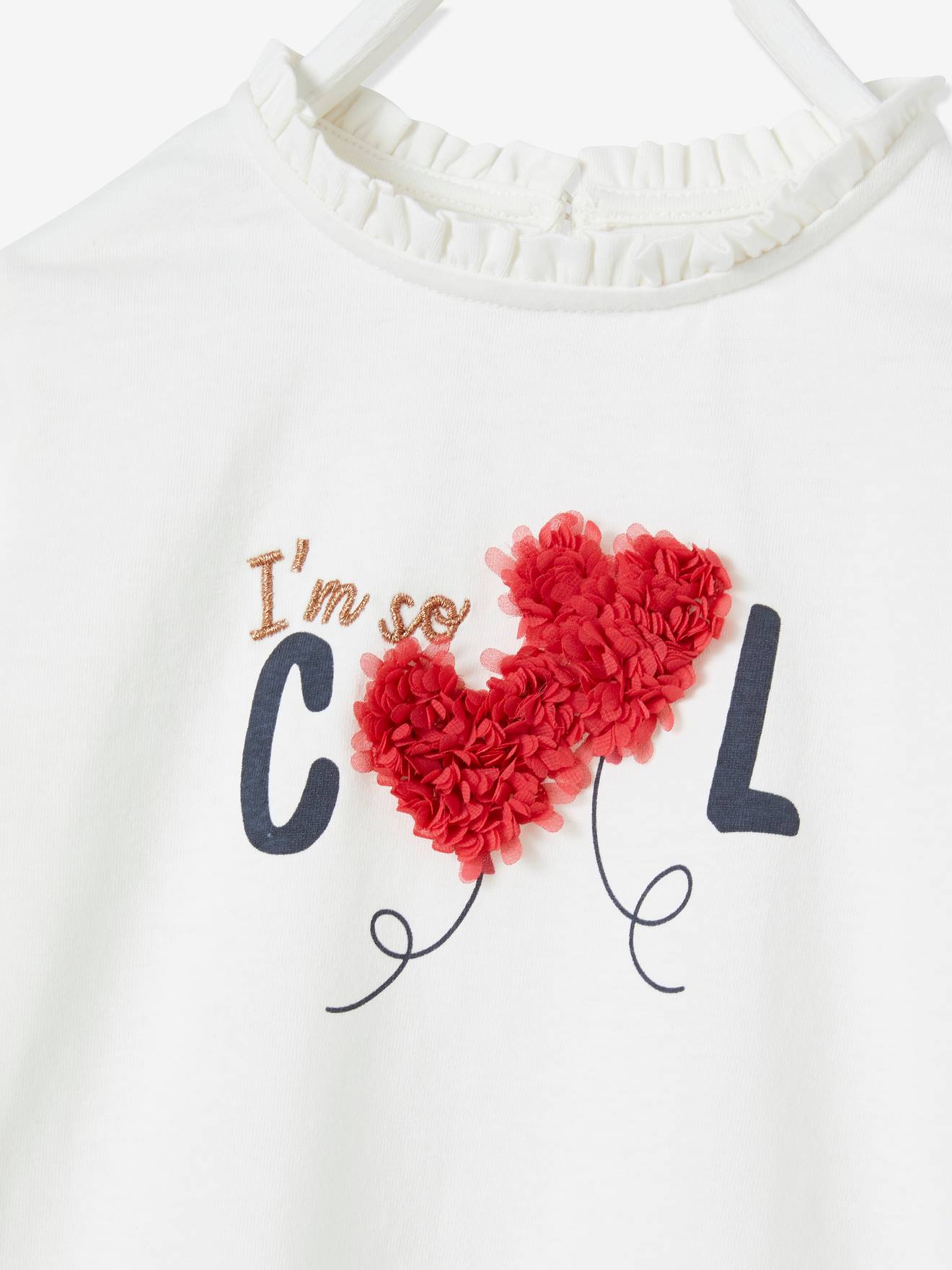 Camiseta com estampa de fantasia e detalhes de babados, certificação Oeko-Tex®, para meninas, cor amarelo curry.