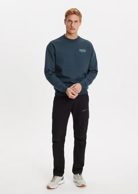 Sweater met print research blauw (PETROL)