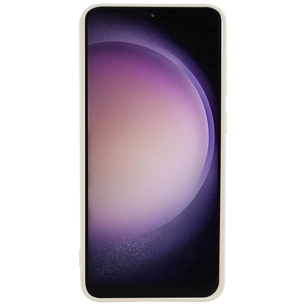 Samsung Galaxy S23 5G Gummi Case Hülle mit Kameraschutz - Cremeweiss (Matt)