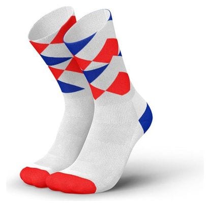 Chaussettes de Running Incylence Peaks Blanc Rouge Bleu