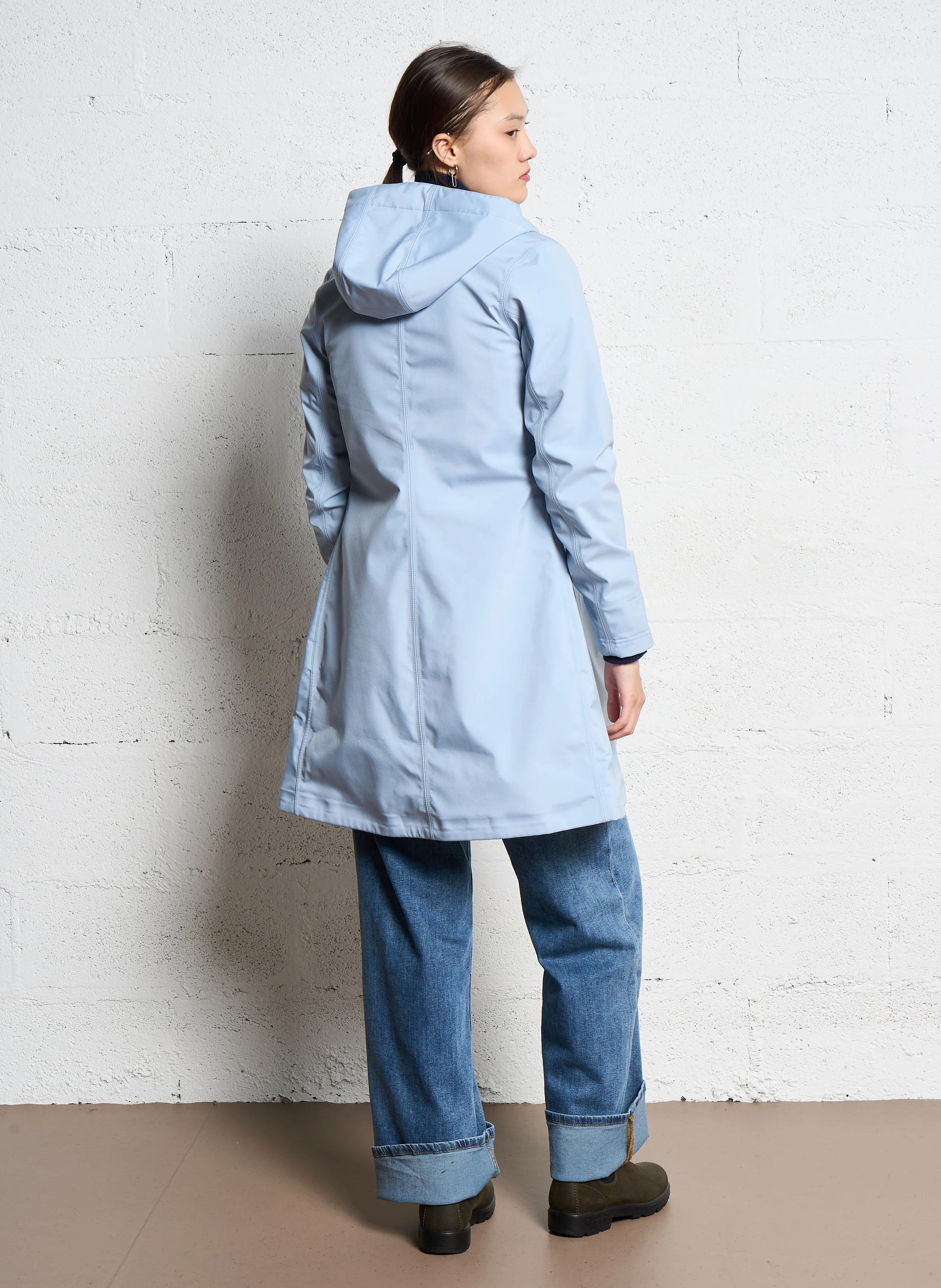STEPHY BONDED - Imperméable col montant droit | Bleu