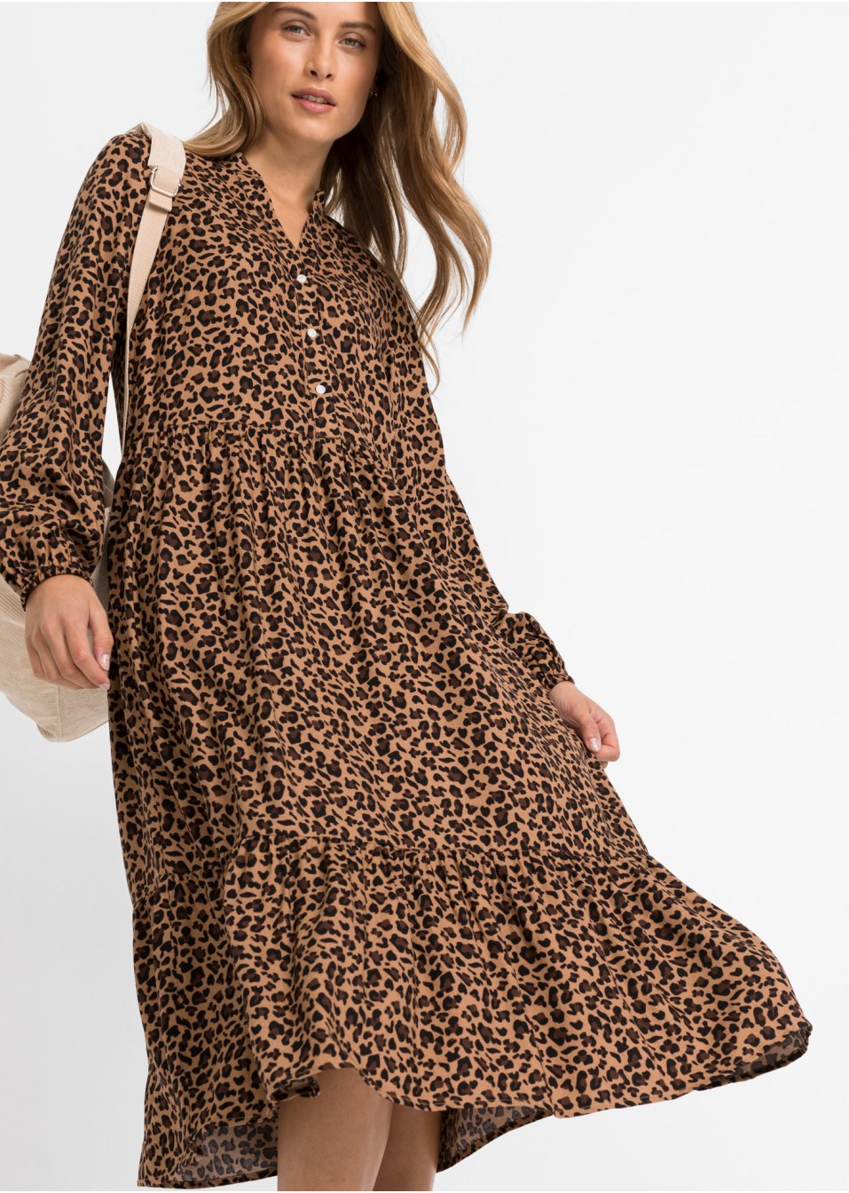Robe-chemise avec motif léopard