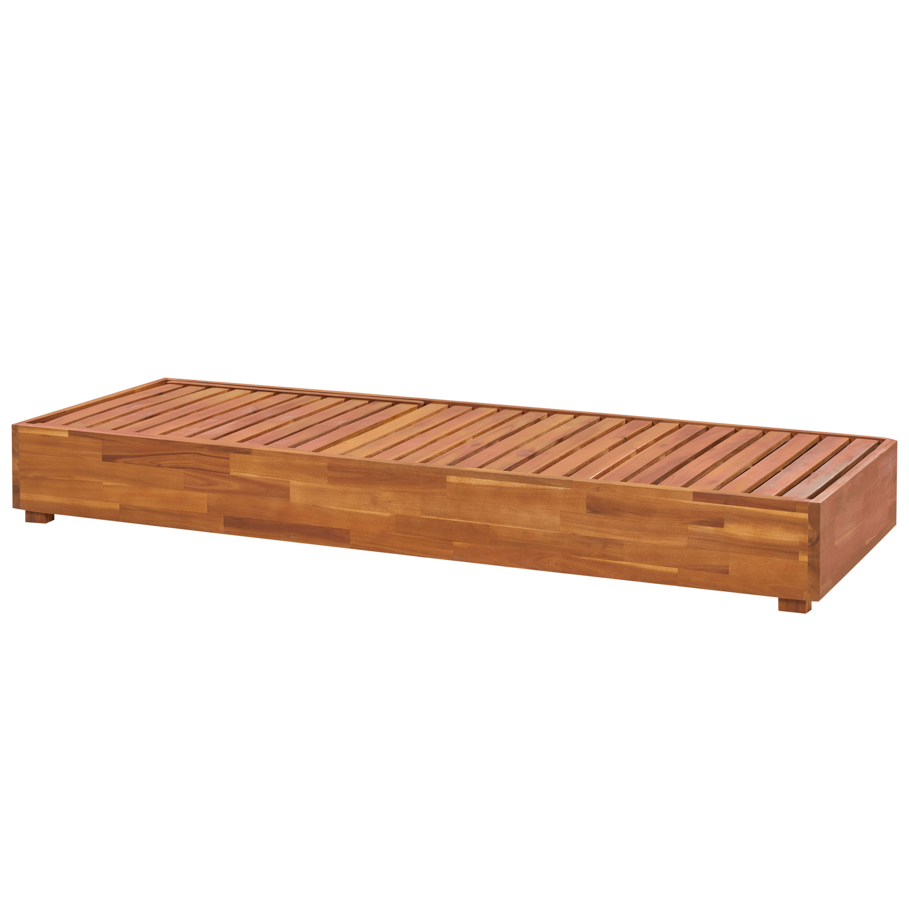 Beliani - FANANO - Ligstoel - Gebroken wit - Acaciahout