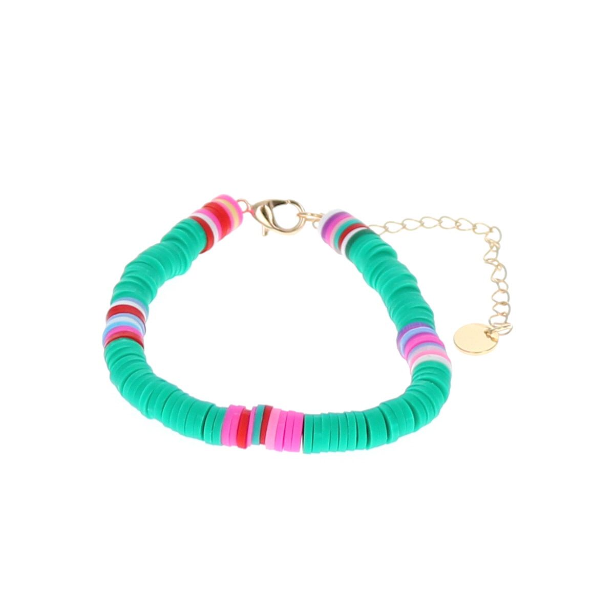 Bracelet surfeur perles de heishi vert Roodoudou