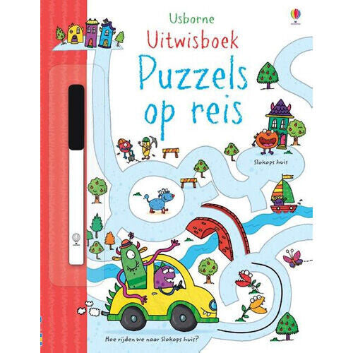 Uitgeverij usborne uitwisboek - puzzels op reis