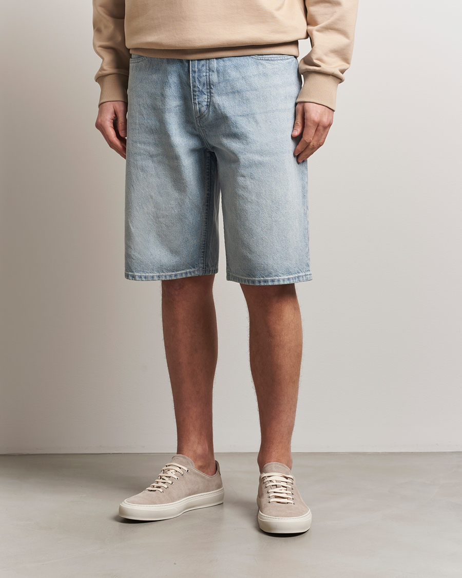 HUGO Skate Denim Shorts Light Blue