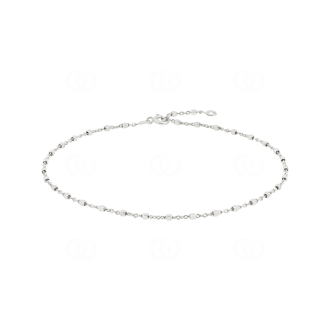 Fusskette Fantasie 925 Silber rhodiniert 26cm