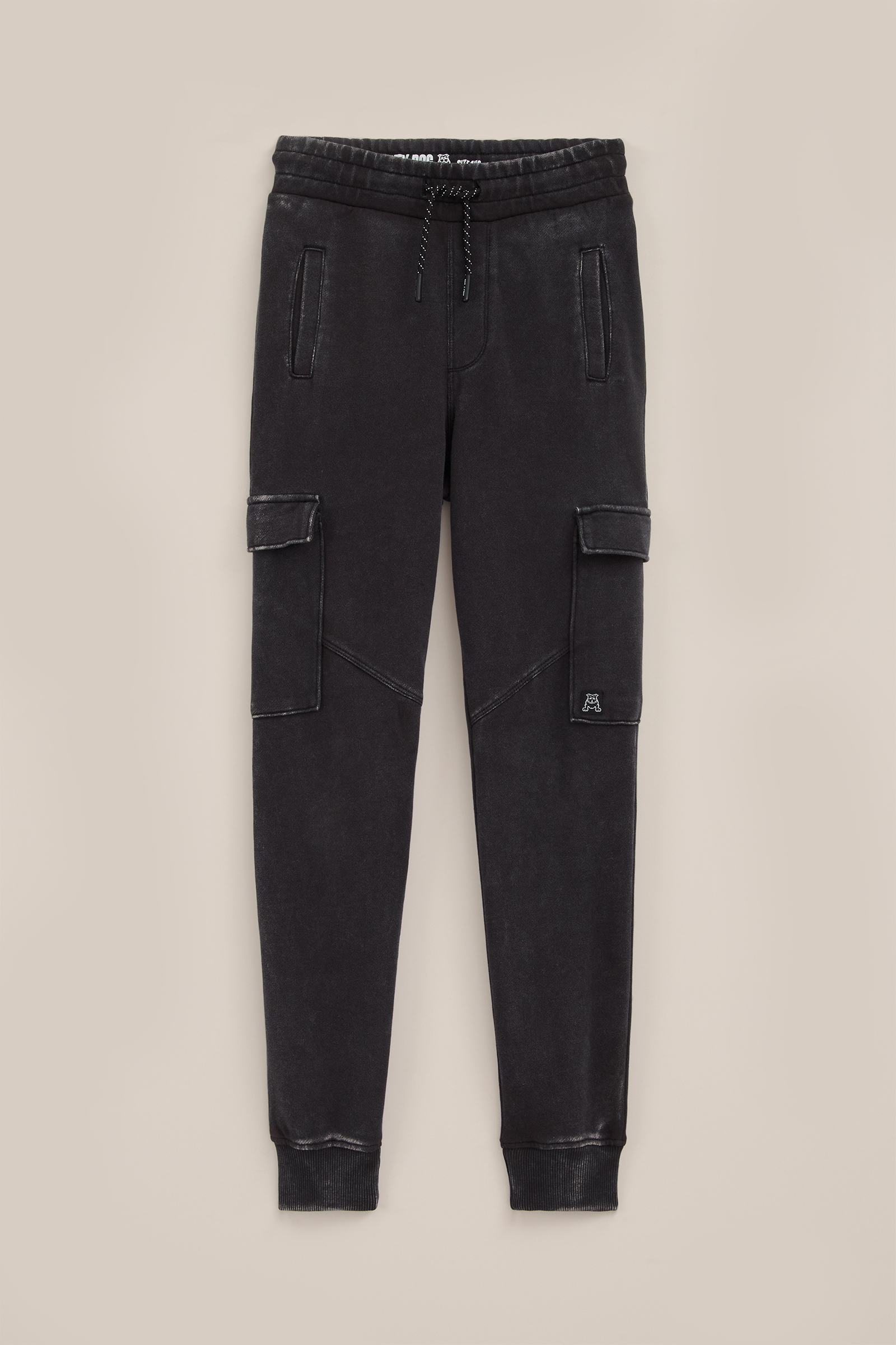 Jongens acid wash joggingbroek Salty Dog Donkergrijs
