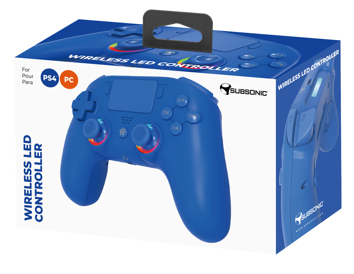 Subsonic Wireless Led Controller PS4 Blue - PS4/Pc