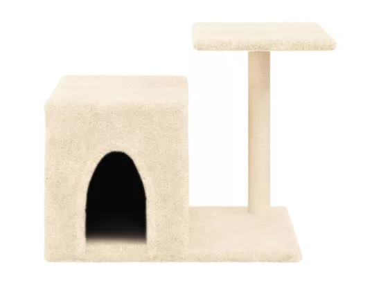 Arbre à chat avec griffoirs en sisal crème 50,5 cm